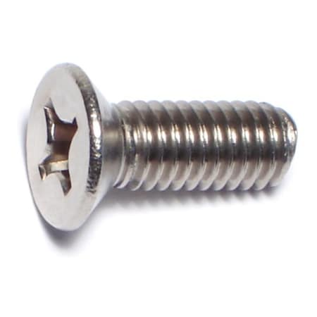 Midwest Fastener M6-1.00 x 16 mm Phillips Flat Machine Screw, Plain A2 Stainless Steel, 100 PK 55110